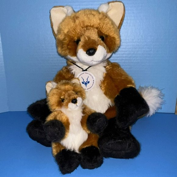Build A Bear Red Fox Mom & Baby Plush Stuffed Animal St Louis StL Zoo Exclusive - Picture 14 of 14
